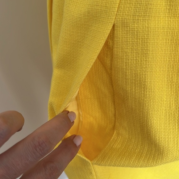 J.Crew Factory Textured Cotton Bright Yellow Classic Sleeveless Dress - Size 4 - Picture 6 of 9